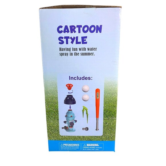 Water Sprinkler Baseball Toy Set Cartoon Hydrant Summer Outdoor Fun NEW In Box - Picture 4 of 9